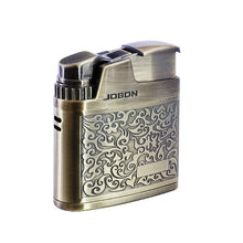 Load image into Gallery viewer, Embossed Butane Gas Lighter Jet Metal Windproof Torch Cigarette Cigar Lighter Retro Press Ignition Smking Accessories