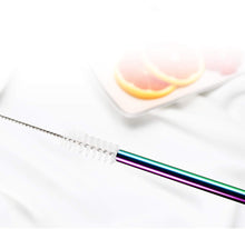Load image into Gallery viewer, 10Pcs Reusable Drinking Straw Metal Straws 304 Stainless Steel Straws Set with Brush Bar Cocktail Straw for Glasses Drinkware