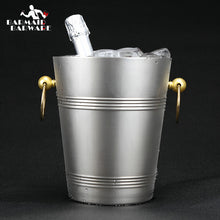 Load image into Gallery viewer, 2L/4L European Style Stainless Steel Ice Bucket Wine Champagne Wine Chiller Wine Bottle Cooler Beer Chiller Ice Barrel Barware