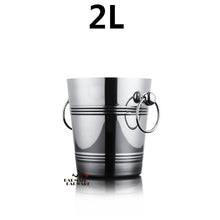 Load image into Gallery viewer, 2L/4L European Style Stainless Steel Ice Bucket Wine Champagne Wine Chiller Wine Bottle Cooler Beer Chiller Ice Barrel Barware