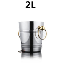 Load image into Gallery viewer, 2L/4L European Style Stainless Steel Ice Bucket Wine Champagne Wine Chiller Wine Bottle Cooler Beer Chiller Ice Barrel Barware