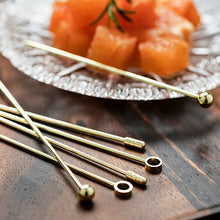 Load image into Gallery viewer, 5 PCS Gold Beads Cocktail Sticks Stainless Steel Fruit Picks Salad Sandwich Buffet Stirring Stick Decor Wedding Party Bar Supply