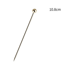 Load image into Gallery viewer, 5 PCS Gold Beads Cocktail Sticks Stainless Steel Fruit Picks Salad Sandwich Buffet Stirring Stick Decor Wedding Party Bar Supply