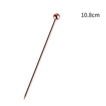 Load image into Gallery viewer, 5 PCS Gold Beads Cocktail Sticks Stainless Steel Fruit Picks Salad Sandwich Buffet Stirring Stick Decor Wedding Party Bar Supply