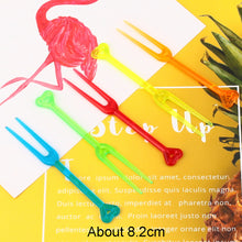 Load image into Gallery viewer, 100PCS 9CM Cocktail Sticks Plastic Fruit Forks For Kids Disposable Cute Fruit Skewers Aperitif Cocktail Decor Buffet Picks Party