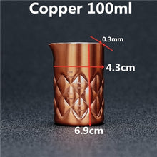 Load image into Gallery viewer, 100ml 304 Measuring Cup Tools Bar Measure Cocktail Jigger - Silver/Copper
