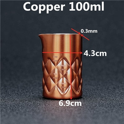 100ml 304 Measuring Cup Tools Bar Measure Cocktail Jigger - Silver/Copper