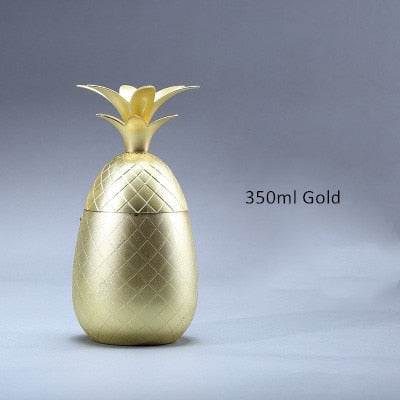 Pineapple Cocktail Glass Metal Copper Cup Moscow Mule Cup DIY Drink Wine Glass Home Decorations Bar Accessories Restaurant Use