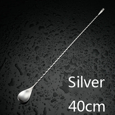 Cocktail Spoon Bar Spoon Stainless Steel Mixing Spiral Pattern Bar Teadrop Spoon  Bar Tool Bartender Tools