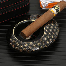 Load image into Gallery viewer, Round Pocket Cigar Ashtray Home Ceramic Mini 1 Tube Cigar Ashtrays Travel Outdoor Portable Ash Tray
