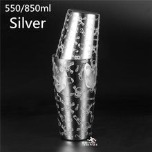 Load image into Gallery viewer, 550ml/850ml Engraving Stainless Steel Cocktail Boston Bar Shaker Bar tool
