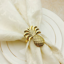 Load image into Gallery viewer, 10pcs/lot Hot sale pineapple napkin ring metal plating napkin ring ring stand wedding holiday party table decoration
