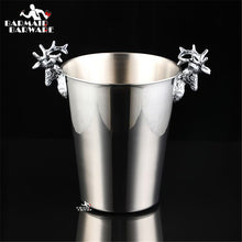 Load image into Gallery viewer, 2.2L  5L Ice Buckets Stainless Steel Wine ice Bucket Wine Chiller Wine Bottle Cooler Champagne Beer Chiller Ice Barrel
