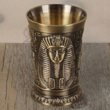 Load image into Gallery viewer, Shot Glass 1oz Metal Vintage Egyptian Chalice Creative Wine Shot Glasses Personalized Sip Glass Used for Tequila Vodka Cocktail
