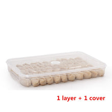 Load image into Gallery viewer, Refrigerator Food Storage Box Multilayer Stackable Kitchen Organizer Fresh Box with Cover Dumplings Vegetable Holder Microwave
