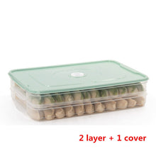Load image into Gallery viewer, Refrigerator Food Storage Box Multilayer Stackable Kitchen Organizer Fresh Box with Cover Dumplings Vegetable Holder Microwave
