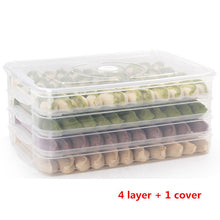 Load image into Gallery viewer, Refrigerator Food Storage Box Multilayer Stackable Kitchen Organizer Fresh Box with Cover Dumplings Vegetable Holder Microwave
