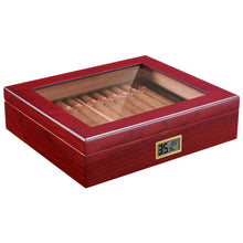 Load image into Gallery viewer, Cigar Humidor Box Cedar Wood With Humidifier For Cohiba Cigar Portable Travel Case Cigar Box With Metal Hygrometer Fit 35pcs
