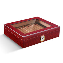 Load image into Gallery viewer, Cigar Humidor Box Cedar Wood With Humidifier For Cohiba Cigar Portable Travel Case Cigar Box With Metal Hygrometer Fit 35pcs
