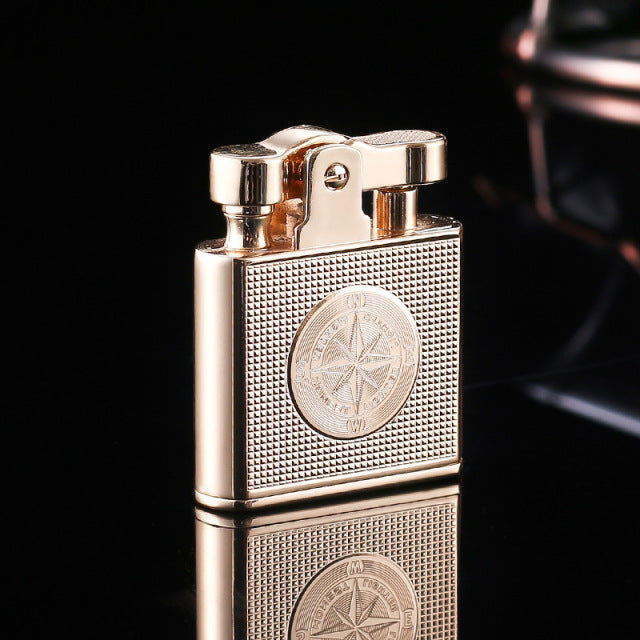 Windproof Retro Copper Cigarette Cigar Lighter Mens Smoking Accessories Gadgets Metal Luxury Kerosene Lighter Waterproof