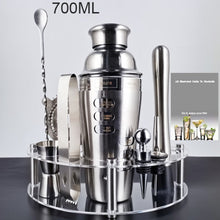 Load image into Gallery viewer, Bar Boston Cocktail Shaker Sets with Cocktail SHAKER, Strainer, Ice Tongs, Double Bar Jigger, Pourer, Muddler And Cocktail Stand
