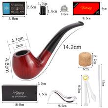 Load image into Gallery viewer, New Classic Creative Red Sandalwood Pipe Set Accessories 9MM Filter Solid Wood Dry Pipe Smoking Craft
