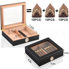 Load image into Gallery viewer, Cedar Wood Cigar Travel Humidor Box Portable Cigar Case W/ Humidifier Hygrometer ,Sigaren Box For COHIBA Cigars
