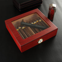 Load image into Gallery viewer, Cedar Wood Cigar Travel Humidor Box Portable Cigar Case W/ Humidifier Hygrometer ,Sigaren Box For COHIBA Cigars
