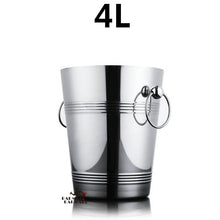 Load image into Gallery viewer, 2L/4L European Style Stainless Steel Ice Bucket Wine Champagne Wine Chiller Wine Bottle Cooler Beer Chiller Ice Barrel Barware
