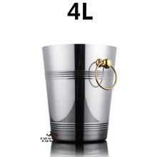 Load image into Gallery viewer, 2L/4L European Style Stainless Steel Ice Bucket Wine Champagne Wine Chiller Wine Bottle Cooler Beer Chiller Ice Barrel Barware
