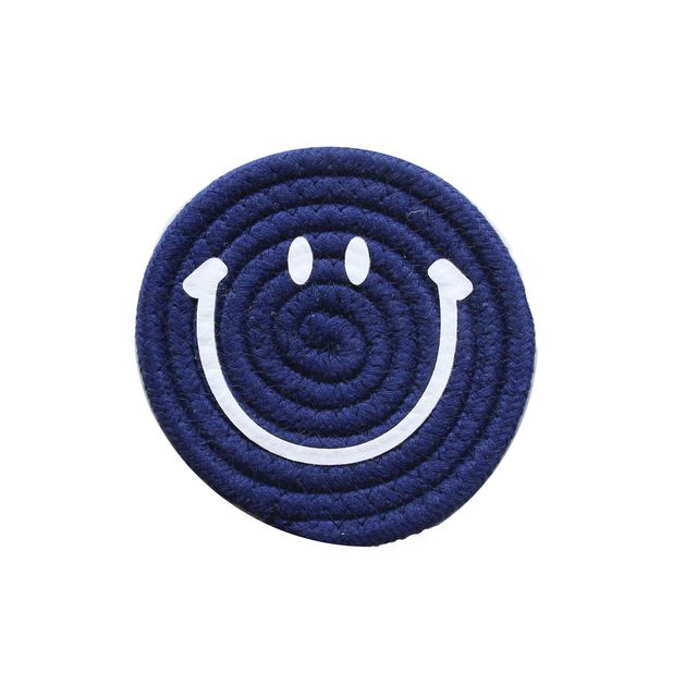 Round Cotton Braid Coaster Smile Non-slip Cup Mat Kitchen Dinner Heat Insulation Pads Table Placemats Nordic Home Decor